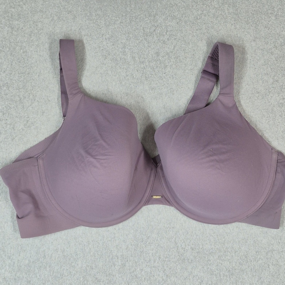 Cacique Women Bra 46DD Purple T Shirt Lightly Lined Underwired Strap Adjustable